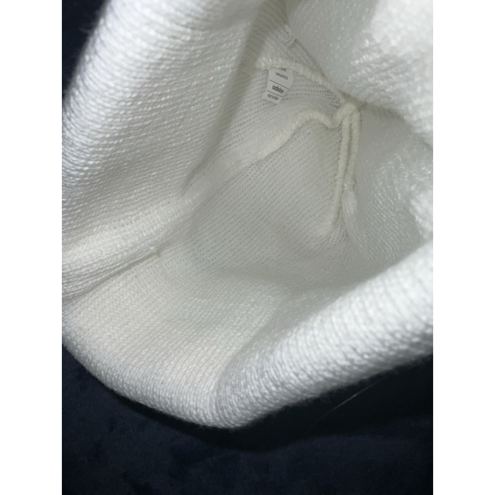 Adidas Beanie White With Black Trefoil Logo One Size Unisex - Picture 6 of 6